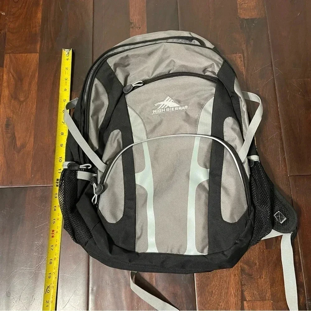 High Sierra Backpack Black And Gray Hiking School Travel